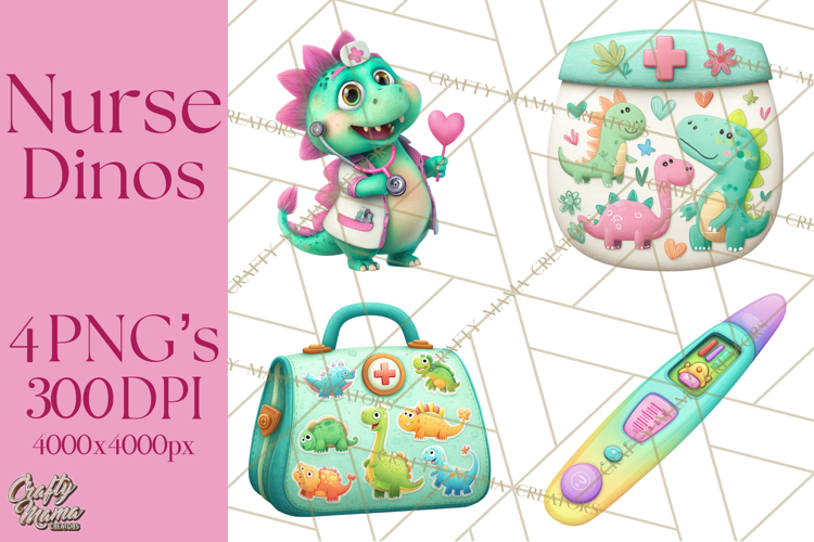 Pediatric Nurse Dinosaur Clipart Cute Medical PNG