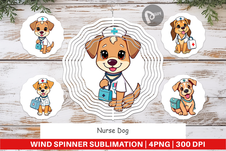 Wind Spinner Nurse Dog