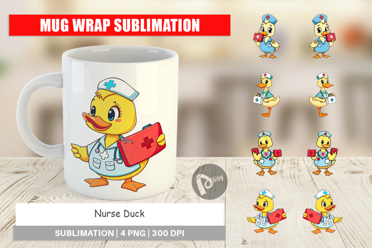 Mug Wrap Nurse Duck