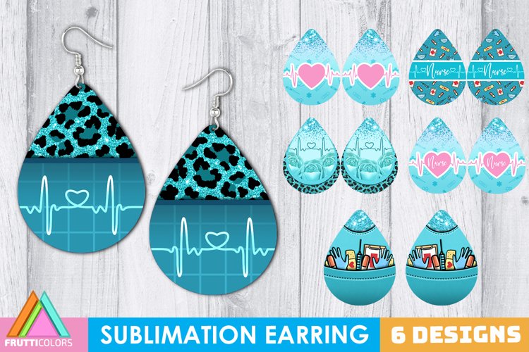 Nurse Earring Sublimation Bundle Teardrop Earrings PNG