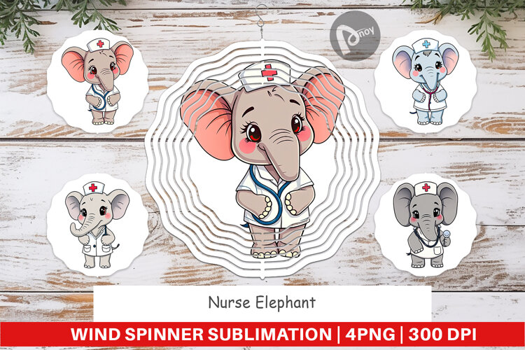 Wind Spinner Nurse Elephant example image 1