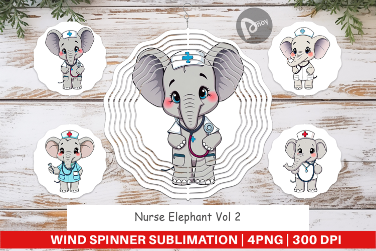 Wind Spinner Nurse Elephant