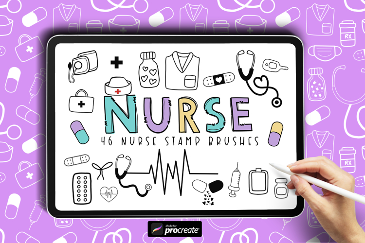 Nurse Essentials Brush for Procreate | Patterns & Stamps