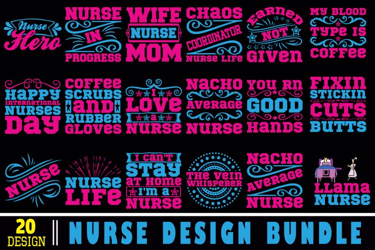 Nurse T-Shirt Design Bundle 04