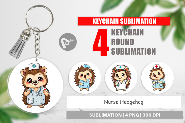 Keychain Nurse Hedgehog example image 1
