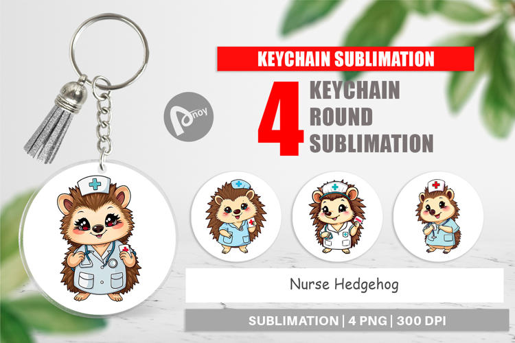 Keychain Nurse Hedgehog