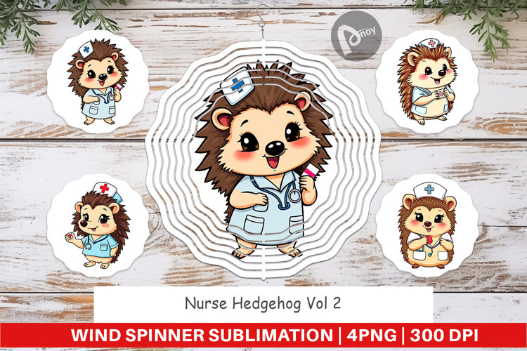 Wind Spinner Nurse Hedgehog example image 1