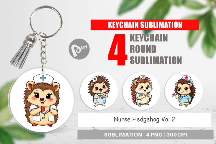 Keychain Nurse Hedgehog