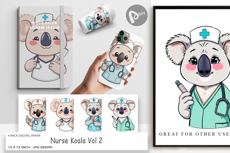 Digital Paper Nurse Koala