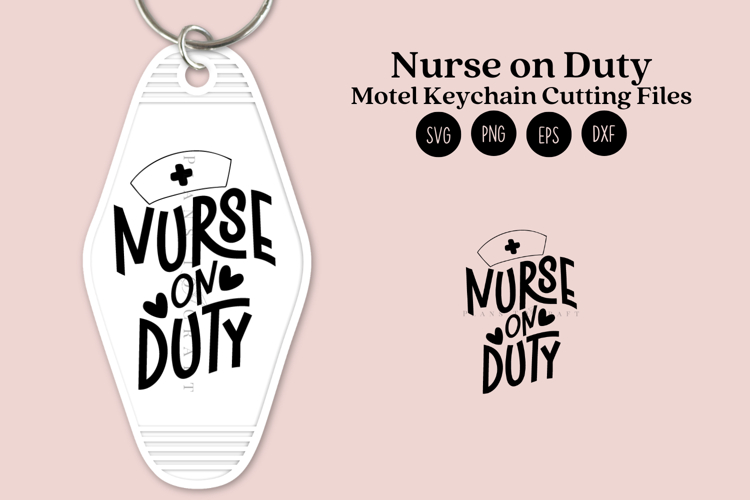 Motel Keychain SVG | Nurse Key Tag Design