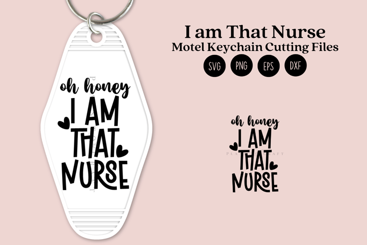Motel Keychain SVG | Nurse Key Tag Design