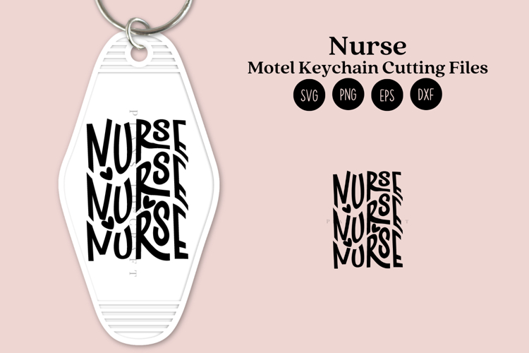 Motel Keychain SVG | Nurse Key Tag Design