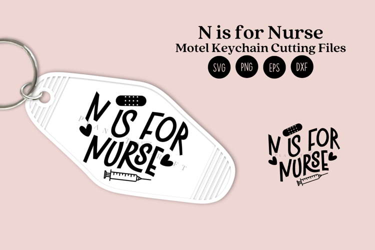 Motel Keychain SVG | Nurse Key Tag Design