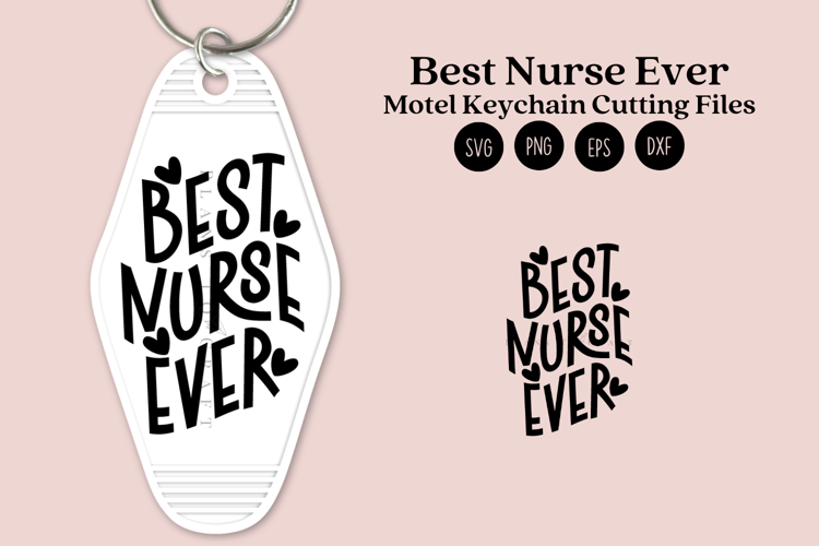 Motel Keychain SVG | Nurse Key Tag Design