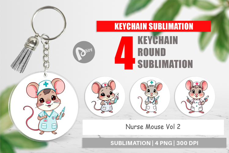 Keychain Nurse Mouse
