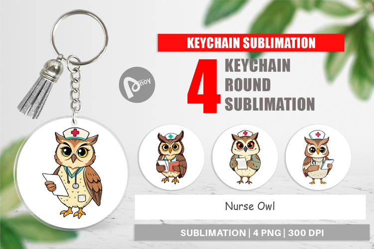 Keychain Nurse Owl