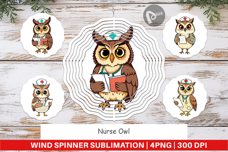 Wind Spinner Nurse Owl