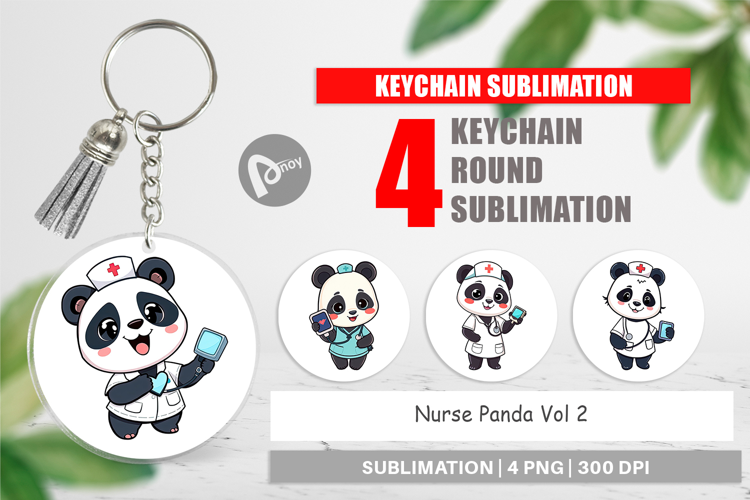 Keychain Nurse Panda