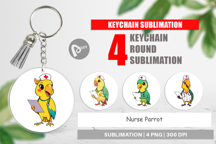 Keychain Nurse Parrot