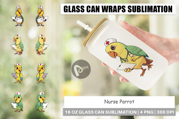 Glass Can Nurse Parrot
