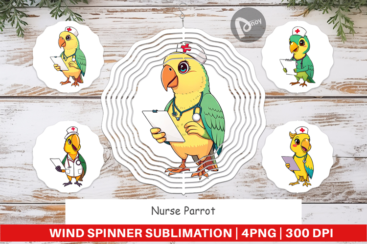 Wind Spinner Nurse Parrot