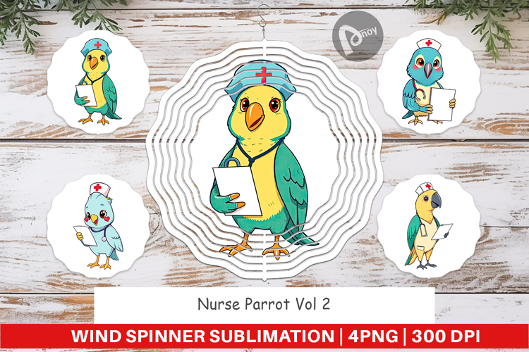 Wind Spinner Nurse Parrot