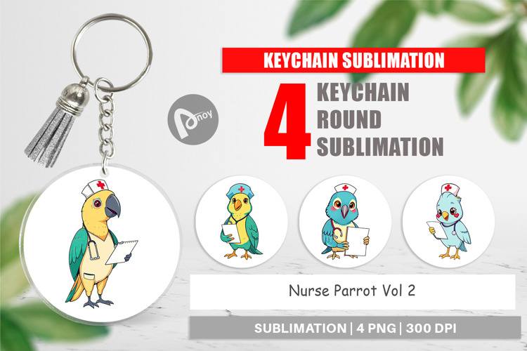 Keychain Nurse Parrot