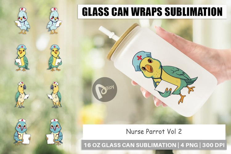 Glass Can Nurse Parrot