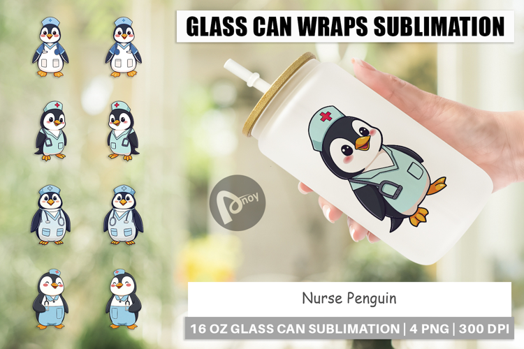 Glass Can Nurse Penguin