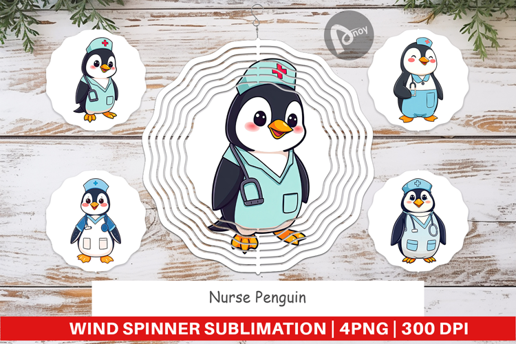 Wind Spinner Nurse Penguin