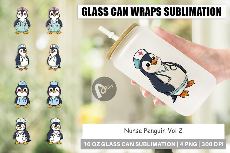 Glass Can Nurse Penguin