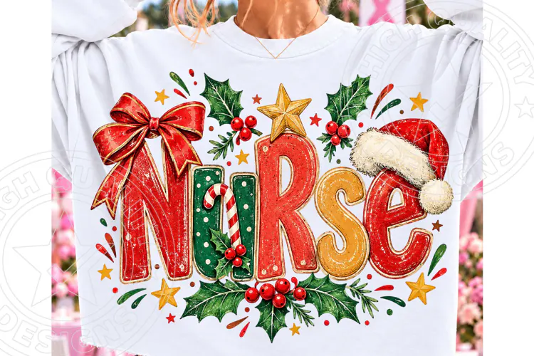 Nurse PNG, Funny Christmas PNG, Christmas Sublimation