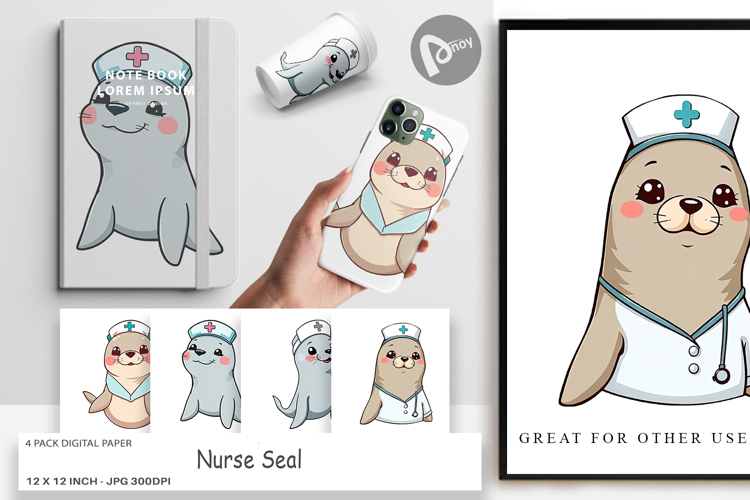 Digital Paper Nurse Seal example image 1