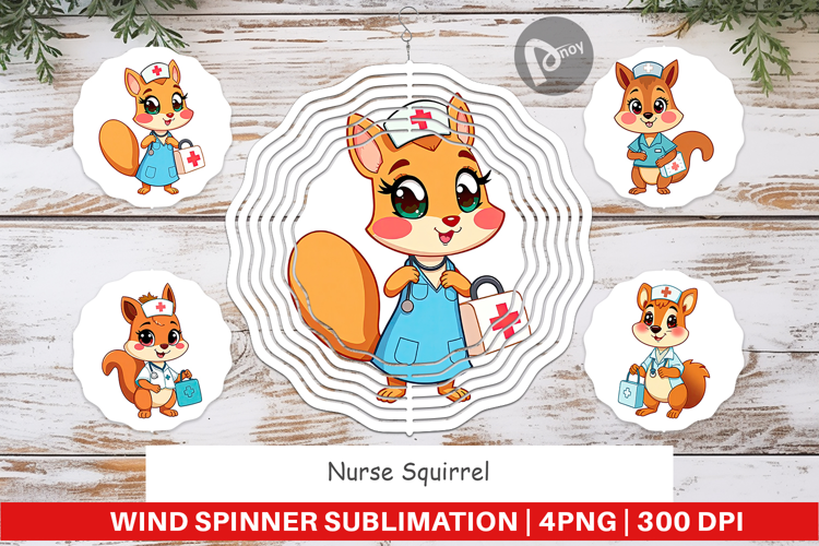 Wind Spinner Nurse Squirrel