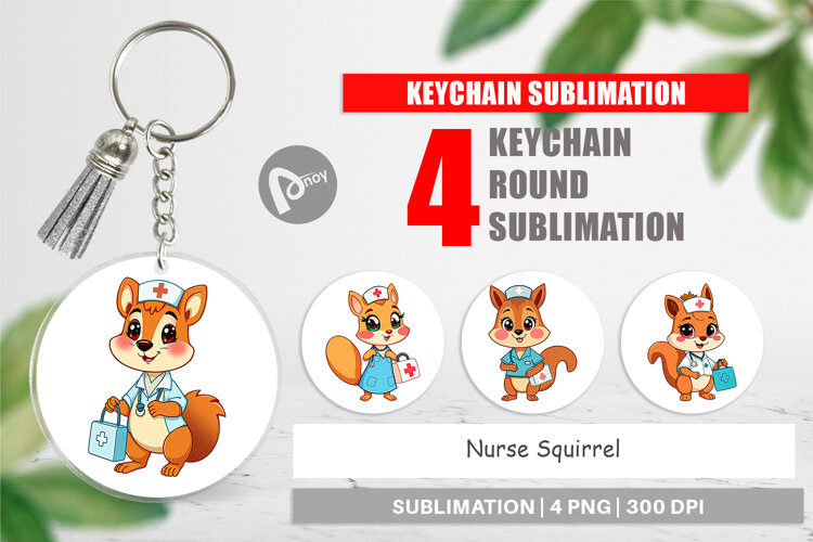 Keychain Nurse Squirrel example image 1