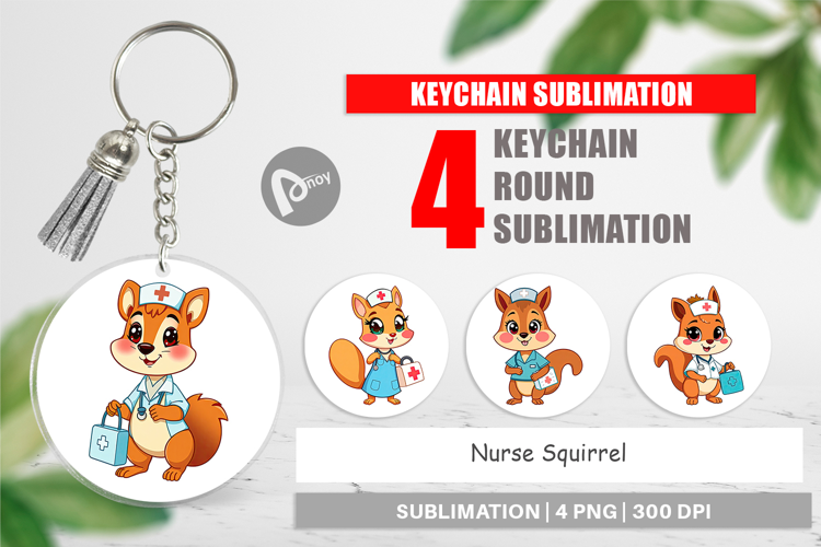 Keychain Nurse Squirrel