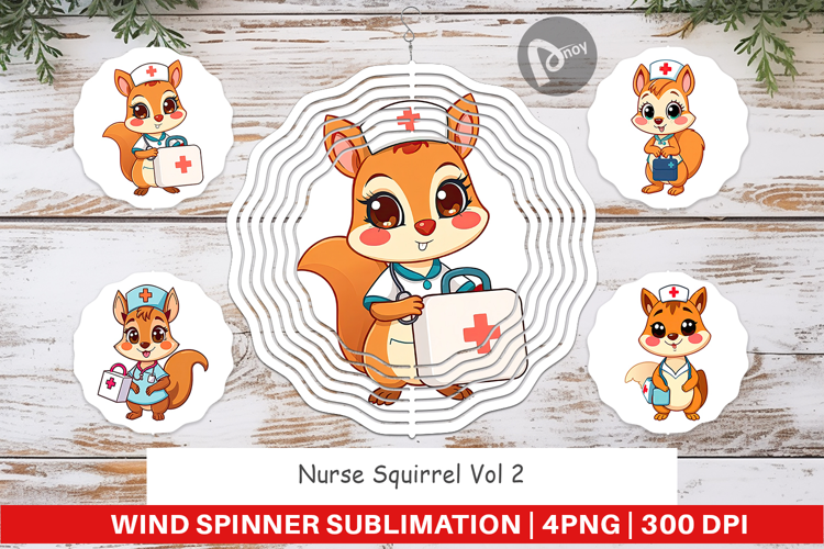 Wind Spinner Nurse Squirrel