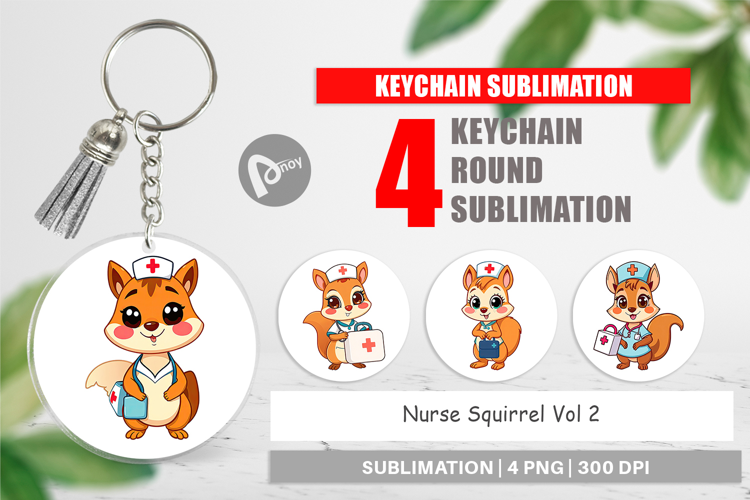 Keychain Nurse Squirrel