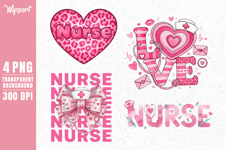 Nurse Valentine LOVE PNG Sublimation