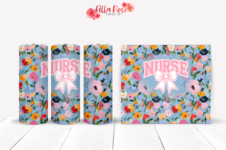 Nurse Floral | Nursing | 20oz Tumbler Wrap