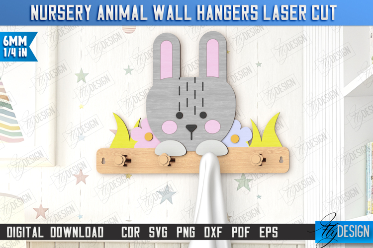 Kids Hangers | Wall Hangers Template | Nursery Décor | Bunny