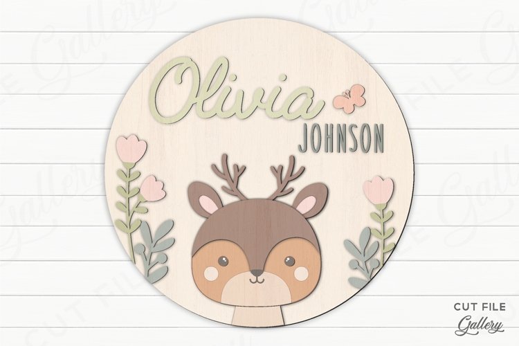 Woodland name sign SVG, Nursery round name sign (1887362)