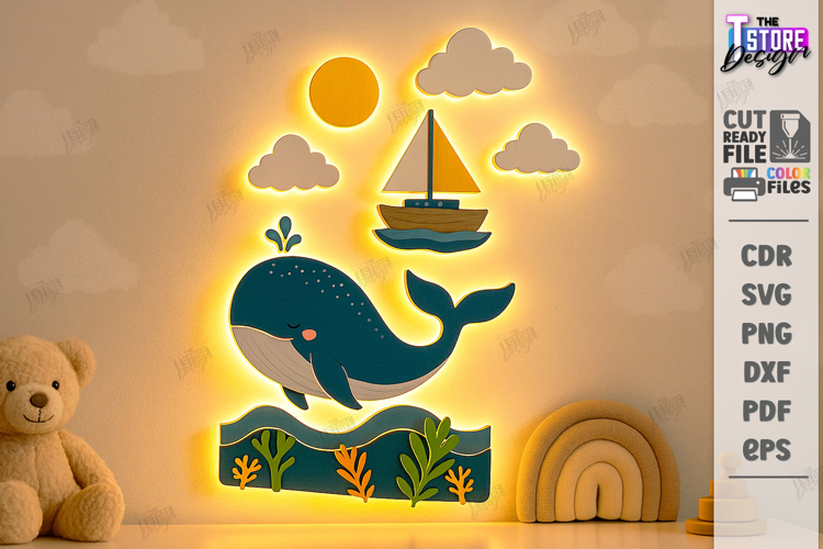 Nursery Luminous Wall Décor Laser Cut | Led Lights Decor Kit