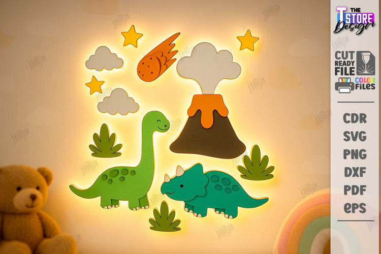 Nursery Luminous Wall Décor Laser Cut | Led Lights Decor Kit