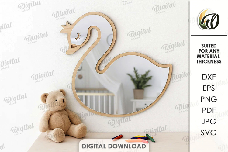 Nursery Mirror Laser Cut. Kids Room Decor SVG