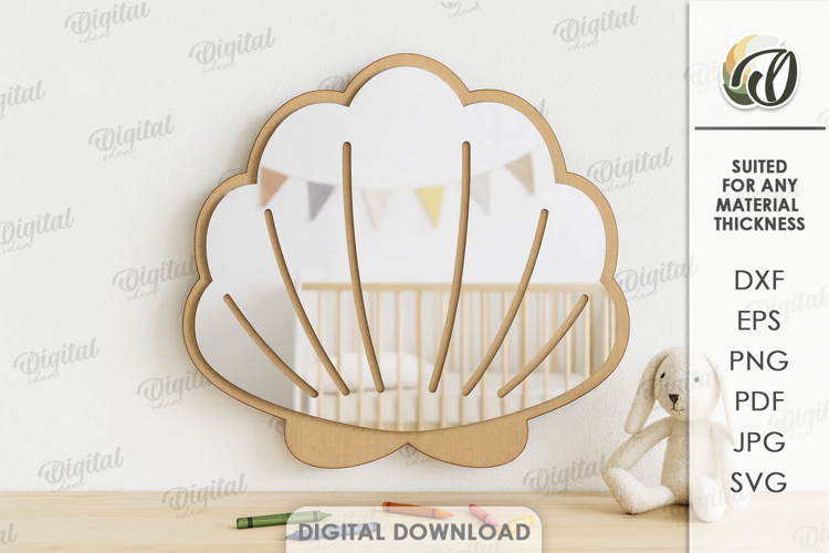 Nursery Mirror Laser Cut. Kids Room Decor SVG