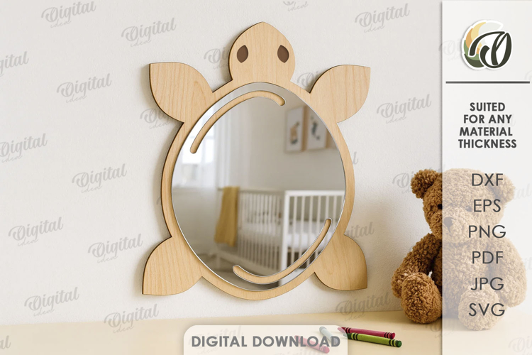 Nursery Mirror Laser Cut. Kids Room Decor SVG