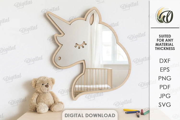 Nursery Mirror Laser Cut. Kids Room Decor SVG