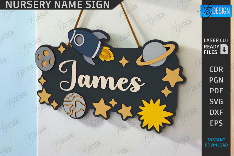 Nursery Name Sign Laser Cut|Wall Decor|Kids Room|Wall Signs