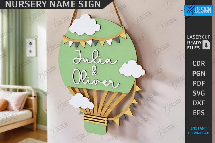 Nursery Name Sign Laser Cut|Wall Decor|Kids Room|Wall Signs